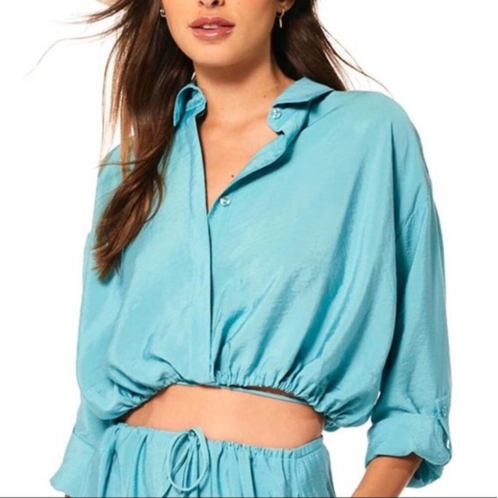 Young Fabulous & Broke Julep Crop Top Drawstring Waist Size Small